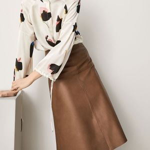 Massimo Dutti Leather Skirt